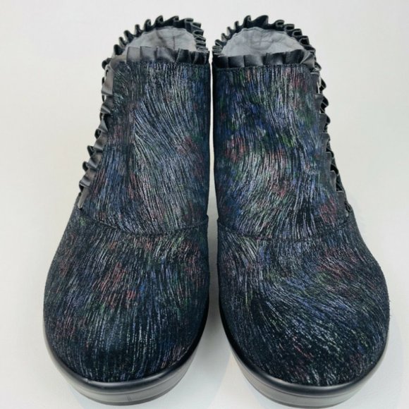 Alegria Boots Leather HAN-316 Ruffle Comfort Ankle Bootie Women US Sz 7.5 Eu 38 - Picture 2 of 8